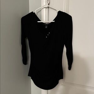 White House Black Market Black Long Sleeve Top